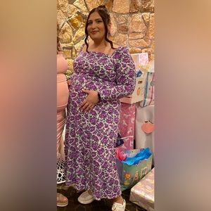 SCOOP FLORAL LONG SLEEVE DRESS SIZE XL